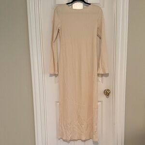 Reformation Cream Long Sleeve Dress